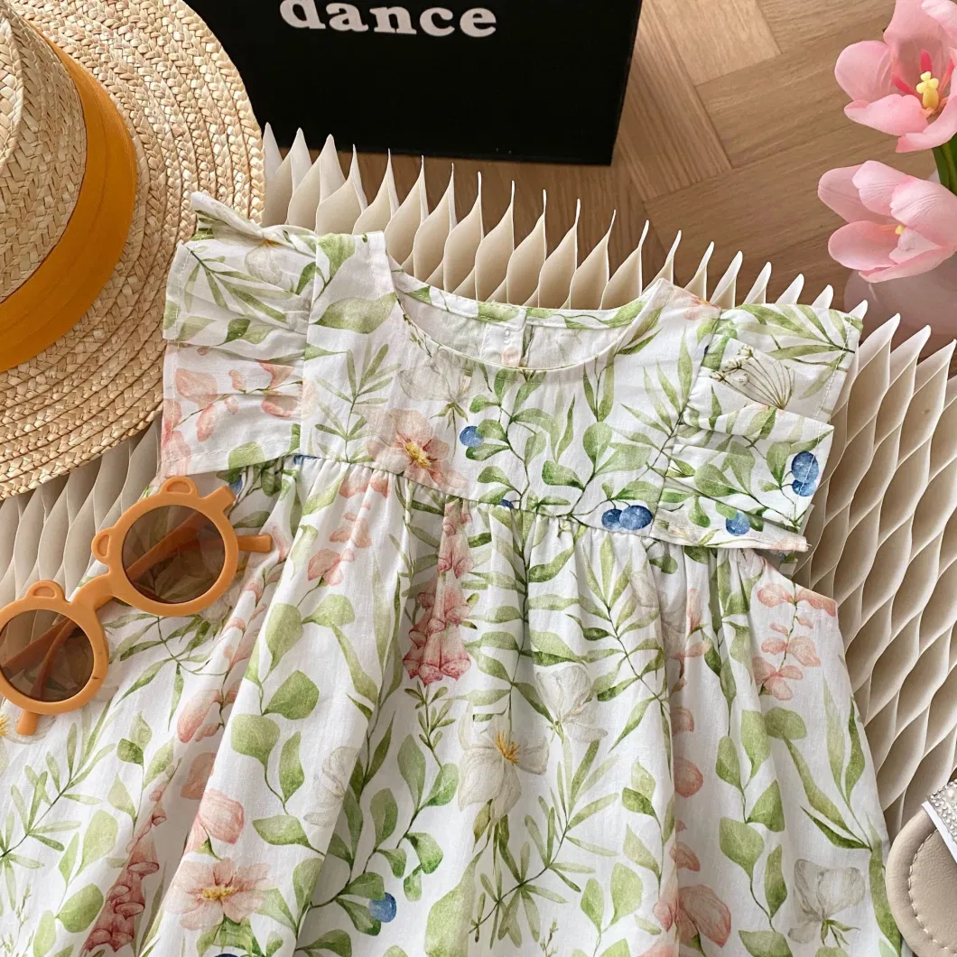 Girls Summer Dress 0-6 Years Old Summer Korean Children&prime;s Baby Floral Princess Dress Little Girl Skirt